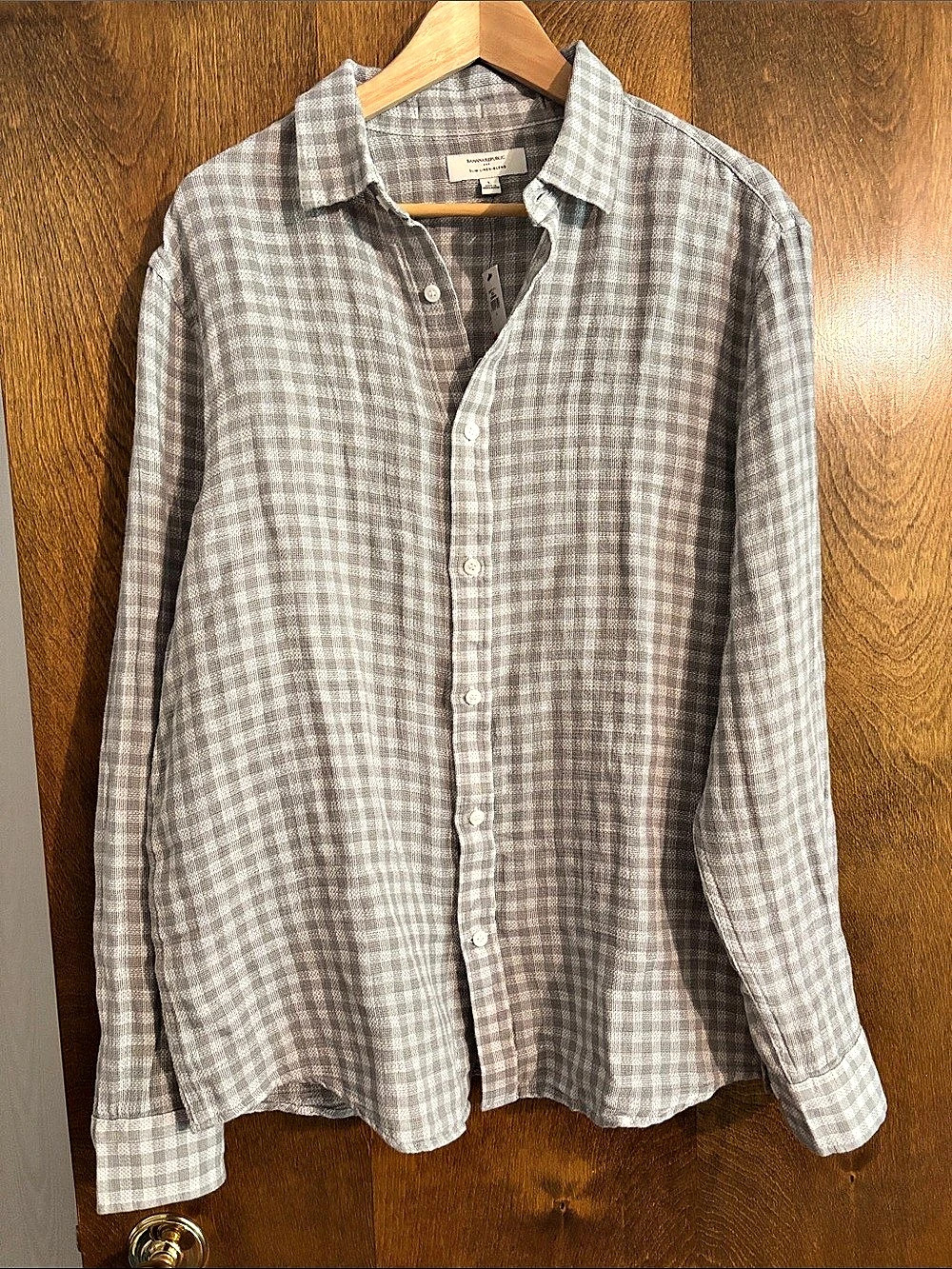 Banana Republic Slim Linen-Blend Checkered Linen-Blend